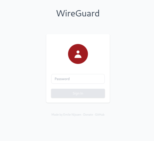 Доступ в WireGuard GUI